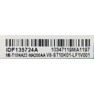 MAIN PARA TV HITACHI / NUMERO DE PARTE M8-T10NA22-MA200AA / 40-MST10A-MAA4HG / IDF135724A / V8-ST10K01-LF1V001 / 10347119MA1197 / MST10A / MODELOS 55R81 / 55RH1